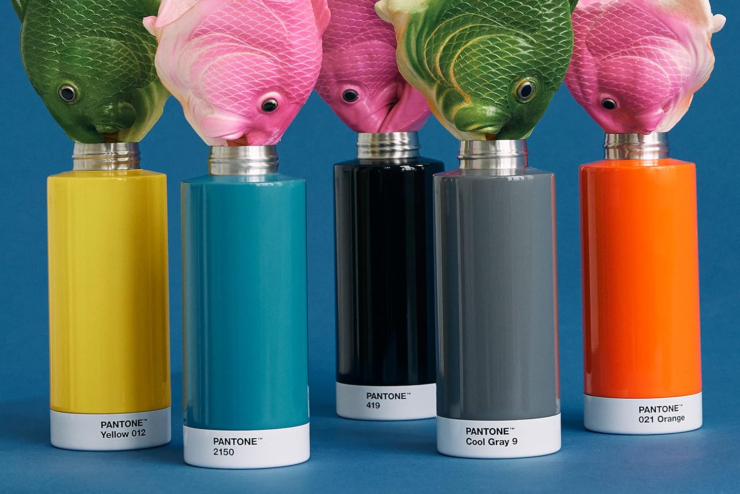 PANTONE Borraccia a doppia parete in acciaio inox con funzione termica, a prova di perdite, 500 ml, blu 2150