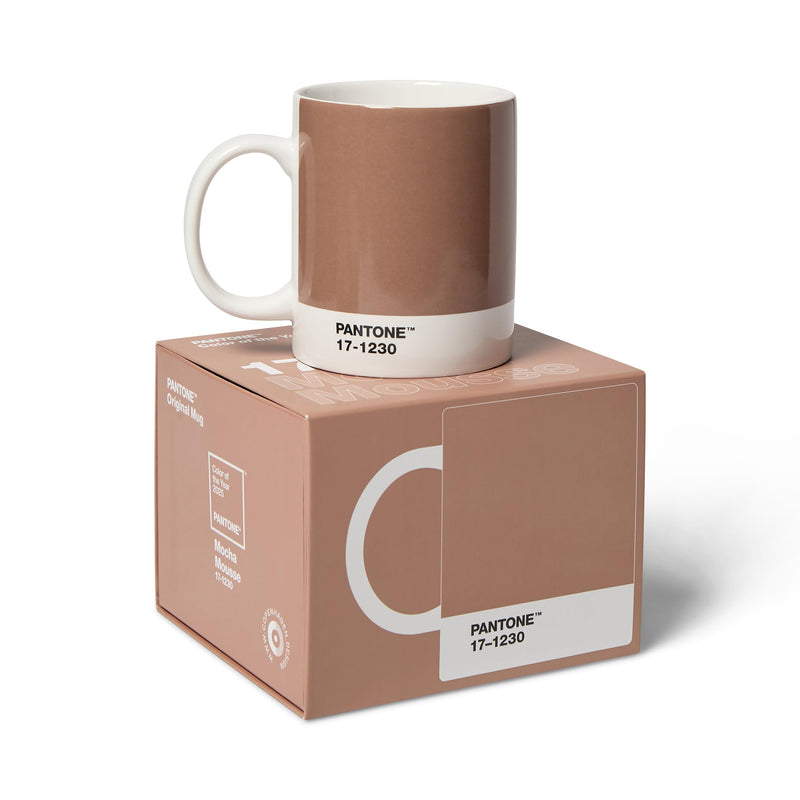 Copenhagen Design Pantone Porcelain Coffee Mug, 375 ml, with Gift Box, Colour of The Year 2025: Mocha Mousse 17-1230