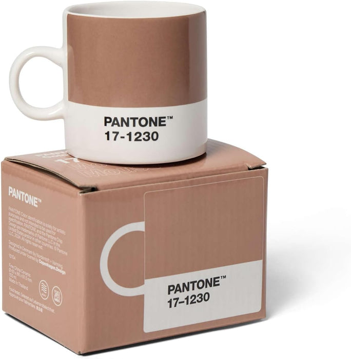 Copenhagen Design Pantone 17-1230 Porcelain Espresso Cup 120 ml with Gift Box, Colour of The Year 2025: Mocha Mousse