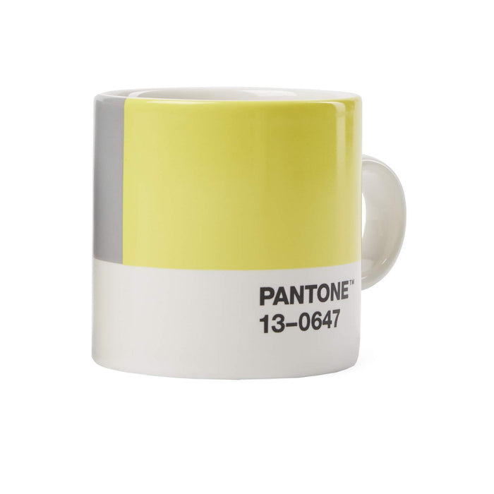 Pantone Porcelain Espresso Cup, Thick-Walled, Dishwasher-Safe, 120 ml, Illuminating 13-0647 & Ultimate Gray 17-5104, 18582