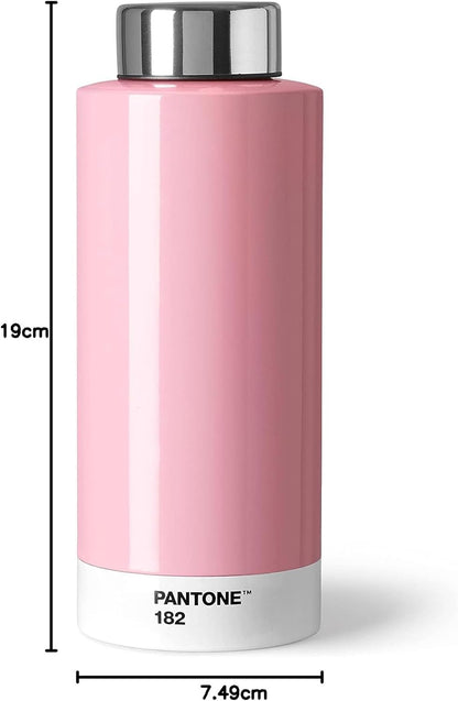 PANTONE Double Walled Stainless Steel Water Bottle with Thermal Function Leak Proof 500ml Light Pink 182