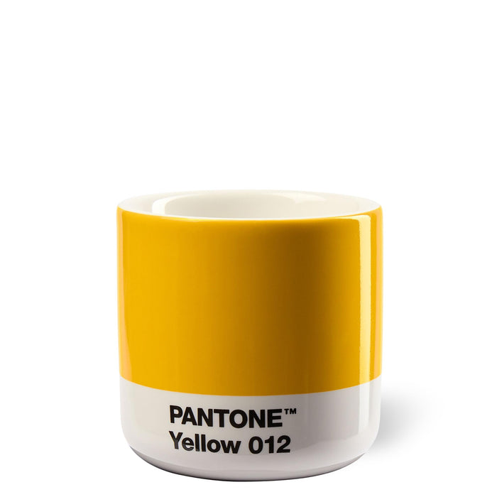 Copenhagen design Pantone Macchiato Cup - Handleless Porcelain Ceramic Coffee Mug - 3.34oz/100ml, Yellow 012