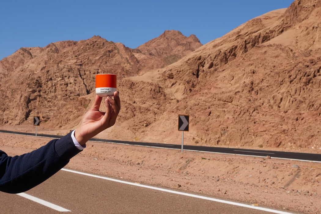 Copenhagen design Pantone Macchiato Cup - Handleless Porcelain Ceramic Coffee Mug - 3.34oz/100ml, Yellow 012