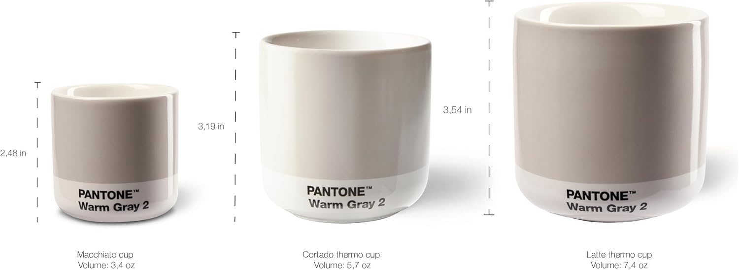 Copenhagen design Pantone Macchiato Cup - Handleless Porcelain Ceramic Coffee Mug - 3.34oz/100ml, Yellow 012