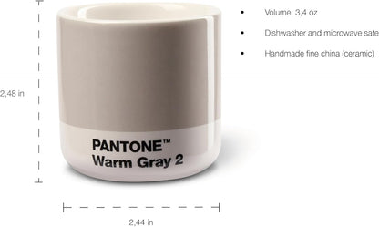 Copenhagen design Pantone Macchiato Cup - Handleless Porcelain Ceramic Coffee Mug - 3.34oz/100ml, Light Pink 182