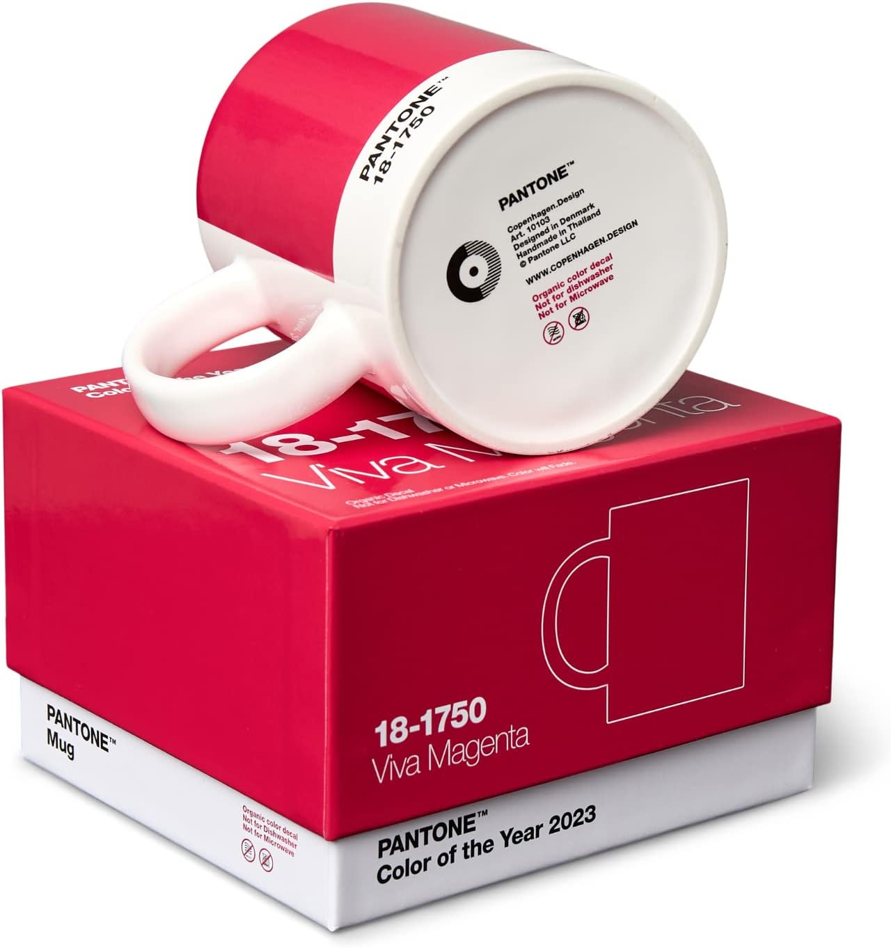 Pantone Colour of The Year (CoY) 2023 Viva Magenta 18-1750 Porcelain Mug with Gift Box