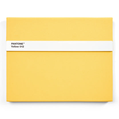 Pantone Yelllow 012 Plain Notebook with Pen and Ruler 160 Pages External Dimensions LxWxD: 240 x 190 x 20 mm