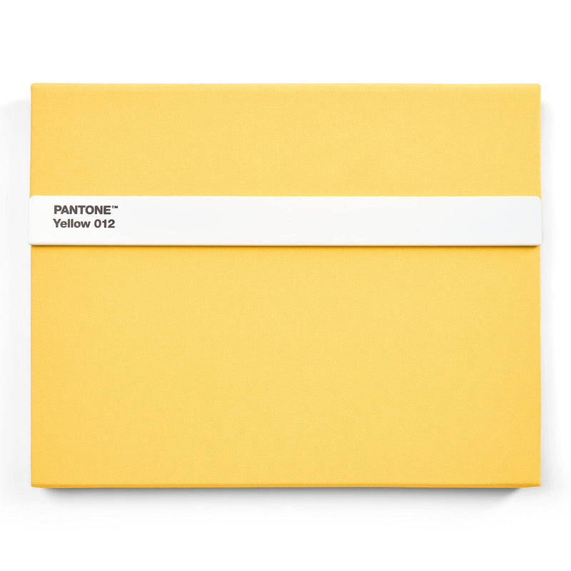 Pantone Yelllow 012 Plain Notebook with Pen and Ruler 160 Pages External Dimensions LxWxD: 240 x 190 x 20 mm