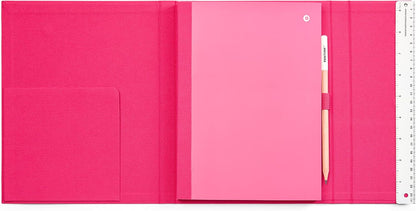 Pantone 18-2143 Plain Notebook with Pen and Ruler 160 Pages External Dimensions LxWxD: 240 x 190 x 20 mm Pink
