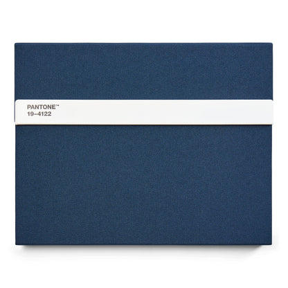 Pantone 19-4122 Notebook with Pen and Ruler, 160 Pages, External Dimensions LxWxD: 240 x 190 x 20 mm, Dark Blue