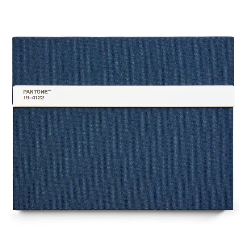 Pantone 19-4122 Notebook with Pen and Ruler, 160 Pages, External Dimensions LxWxD: 240 x 190 x 20 mm, Dark Blue
