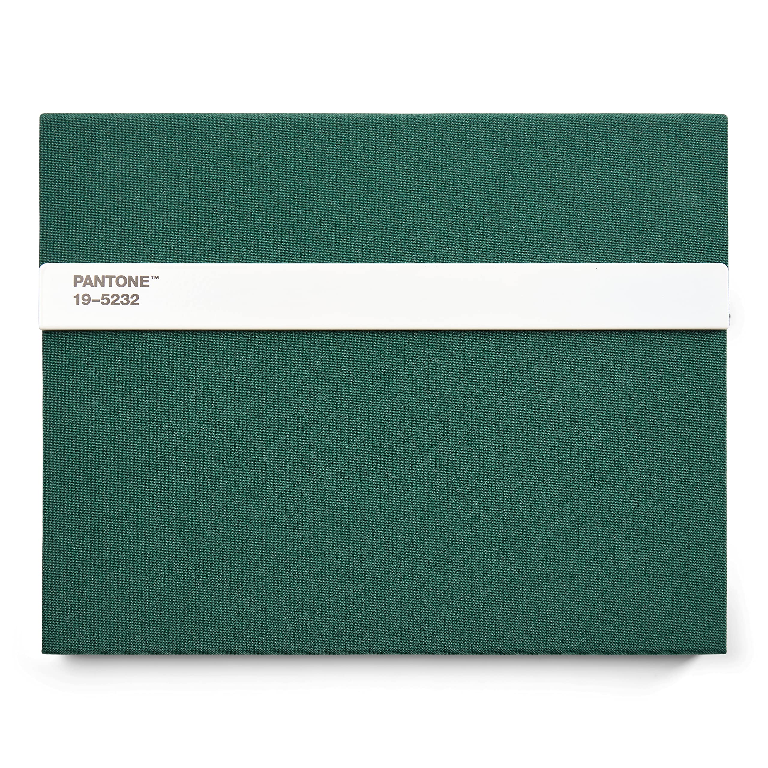 PANTONE 19-5232 Unlined Notebook with Pen and Ruler, 160 Pages, External Dimensions LxWxD: 240 x 190 x 20 mm, Dark Green