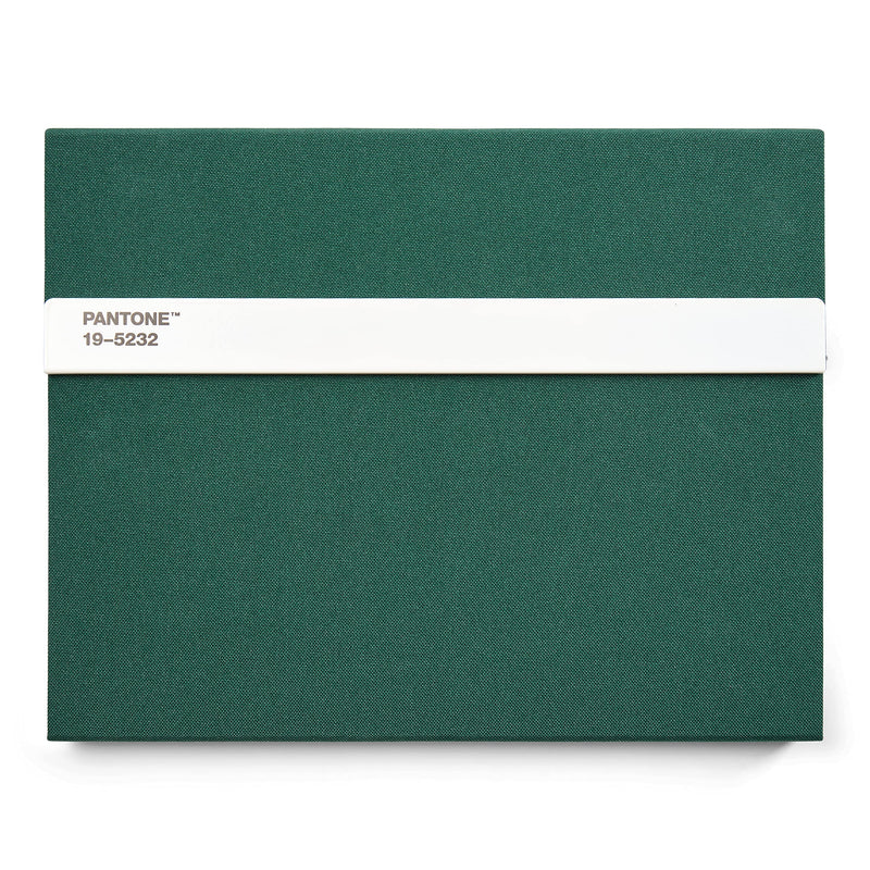 PANTONE 19-5232 Unlined Notebook with Pen and Ruler, 160 Pages, External Dimensions LxWxD: 240 x 190 x 20 mm, Dark Green