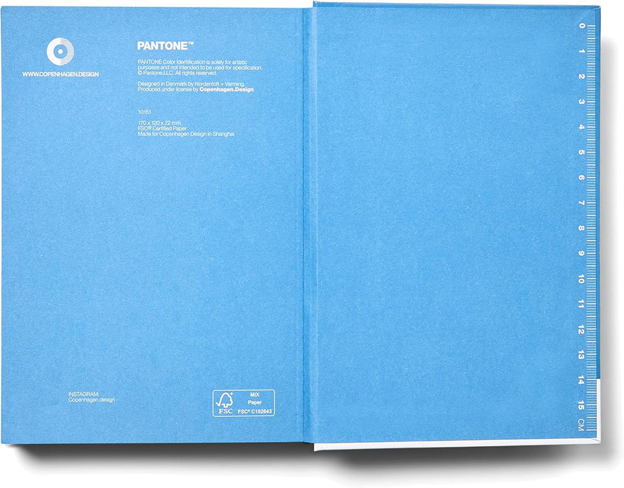Copenhagen Design PANTONE Notebook S Unlined 96 Pages with Elastic Closure and Bookmark - Blue 2150