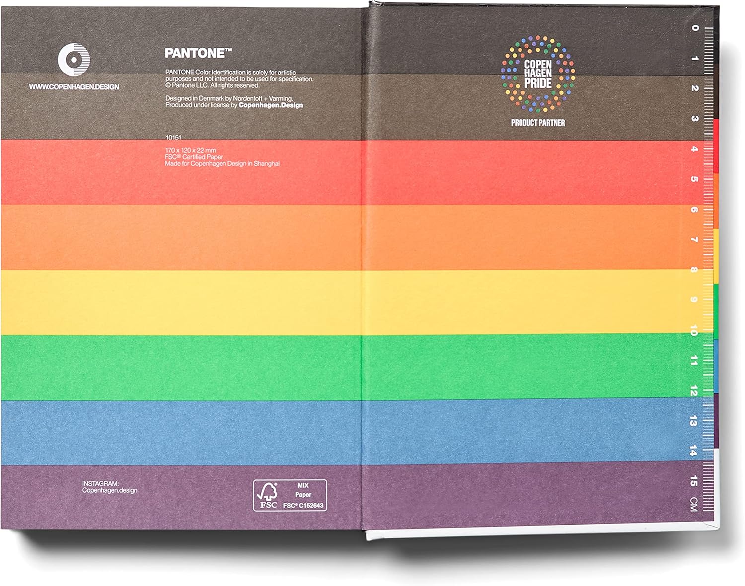 Copenhagen Design PANTONE Notebook S Plain 96 Pages with Elastic Closure and Bookmark - Pride