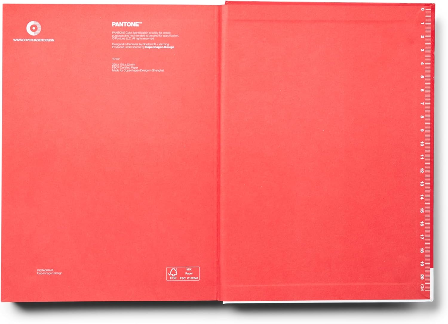 PANTONE Notebook L, Large, Hard Cover, Red 18-1763