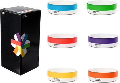 Copenhagen Design Pantone Porcelain Bowl, 6 Gift Box Colours, Yellow 012, Orange 021, Red 2035, Green 3539, Blue 2150, Violet 519