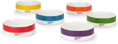 Copenhagen Design Pantone Porcelain Bowl, 6 Gift Box Colours, Yellow 012, Orange 021, Red 2035, Green 3539, Blue 2150, Violet 519