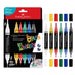 FABER-CASTELL 285507 - Acrylic Marker Shake&Paint Black Edition, 6 Acrylic Pencils, Marker with 2 Round Tips (3 mm & 1 mm)