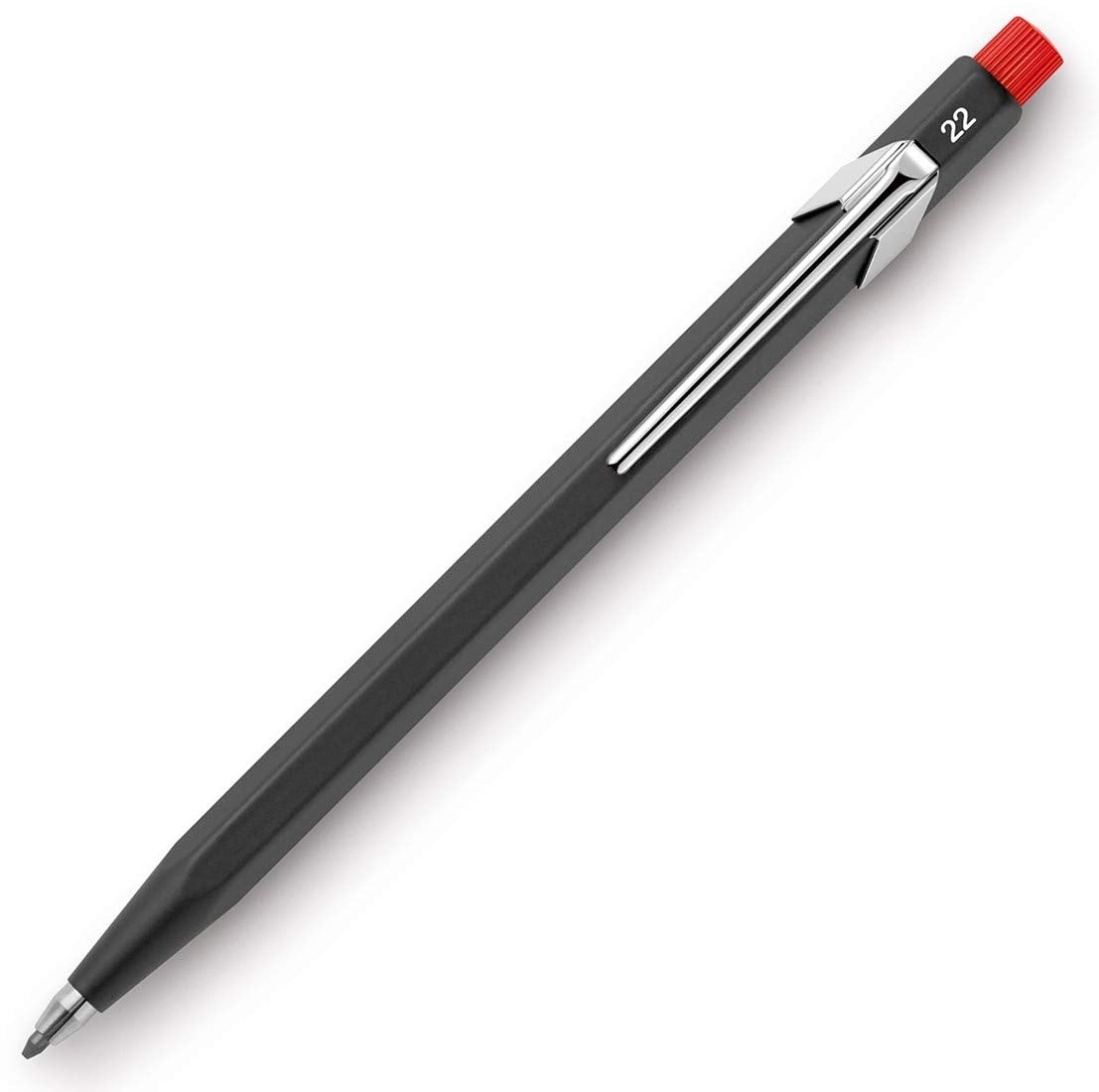 Caran Dache 5” Fixpencil (2mm) with Sharpener and Textured Finger Grip, Assorted Colour Push Buttons