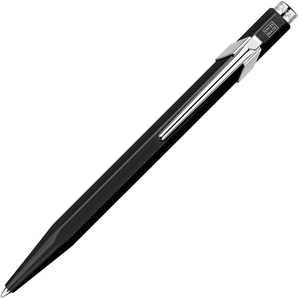 Caran d-Ache 849.009 Clip-on Retractable Ballpoint Pen Blue 1 x Ballpoint Pen – Ballpoint Pens (Clip-on Retractable Ballpoint Pen, Blue, Black, Silver, Aluminium, Hexagonal, 1 Piece