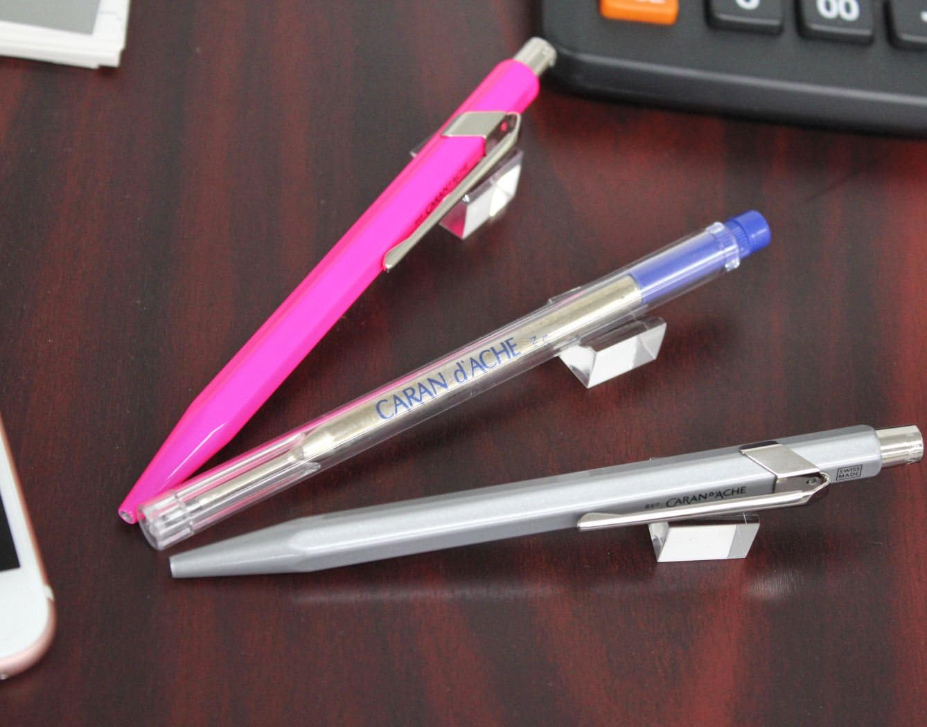 Caran d'Ache 849 Metal Range Ball Pen Fluo - Fluorescent Pink
