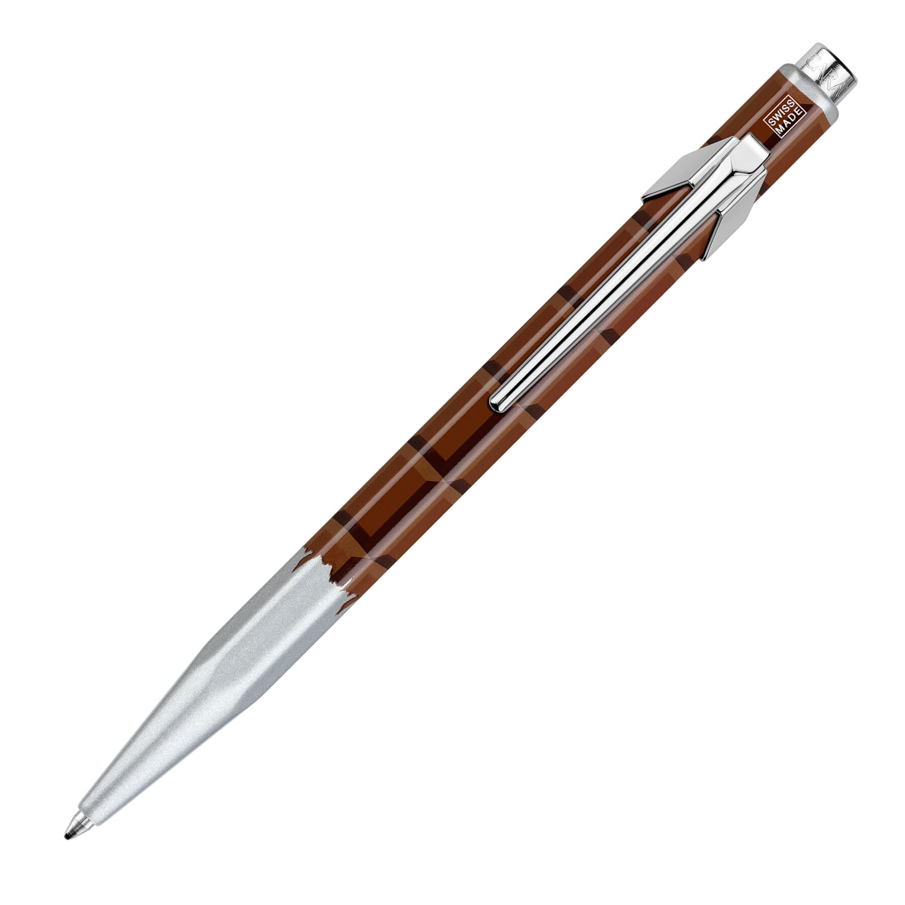 Caran Dache Ballpoint Pen, Chocolate, with Goliath Blue Medium Cartridge