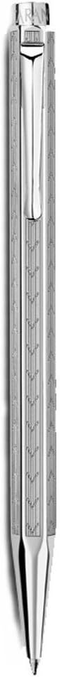 Caran D' Ache Chevron Ecridor Rhodium Ballpoint Pen Chevron Silver, Large Engraving Space (0890.296) by Caran d'Ache