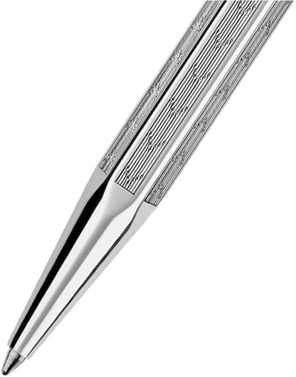 Caran D' Ache Chevron Ecridor Rhodium Ballpoint Pen Chevron Silver, Large Engraving Space (0890.296) by Caran d'Ache
