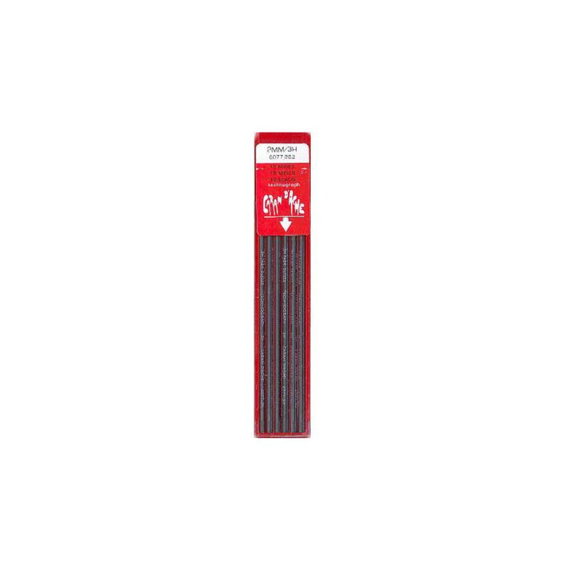 Caran d'Ache 6077.262 Technograph Graphite Leads - 2H - Pack of 12 - Diameter 2 mm