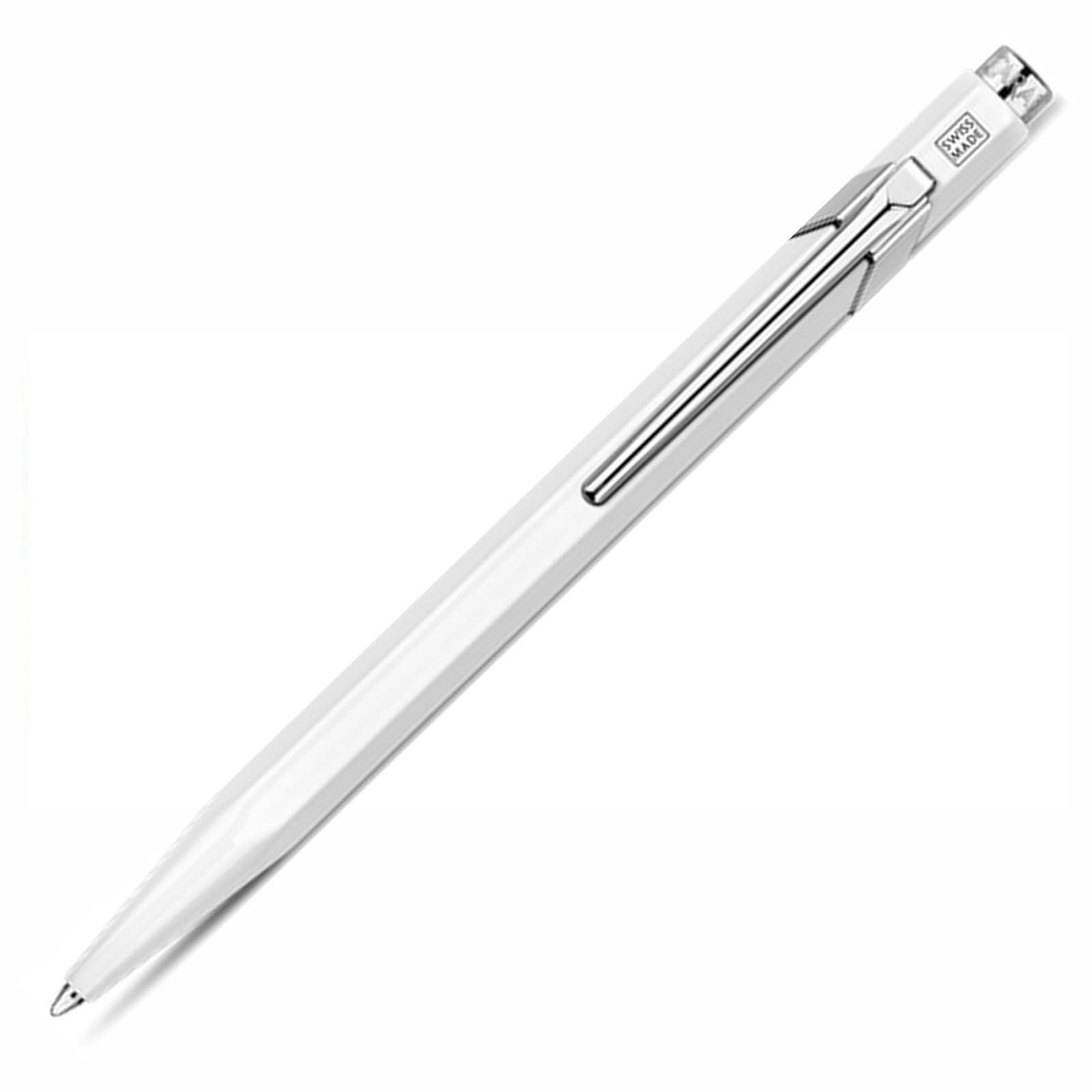 Caran d'Ache Metal Collection Classic Line 849 Ballpoint Pen White - Blue Ink - Supplied Loose