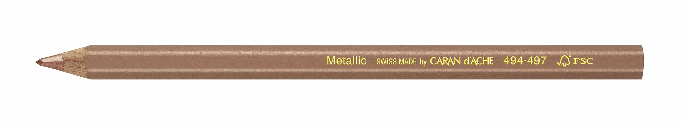 Caran d'Ache Maxi 0494.497 Colouring Pencil Metallic Bronze Size: Approx. 14 cm