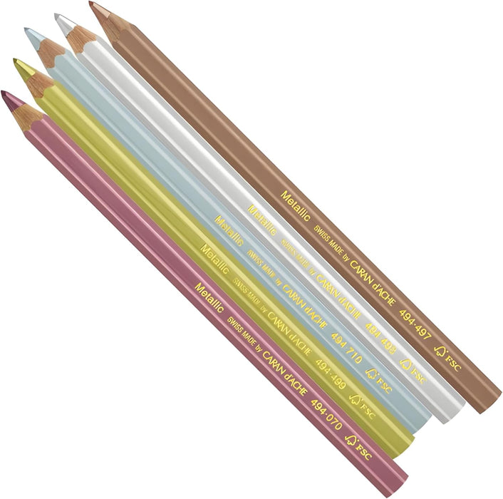 Caran d'Ache Maxi 0494.499 Colouring Pencil Metallic Gold Size: Approx. 14 cm
