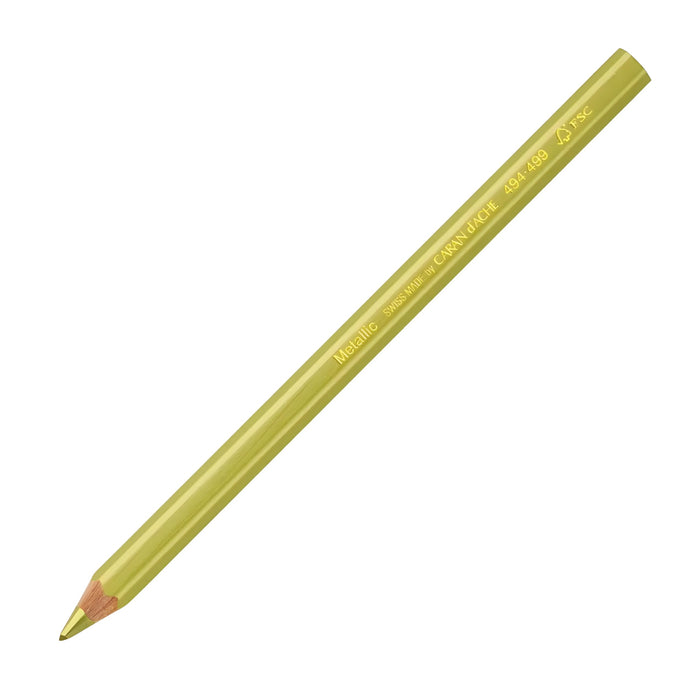 Caran d'Ache Maxi 0494.499 Colouring Pencil Metallic Gold Size: Approx. 14 cm