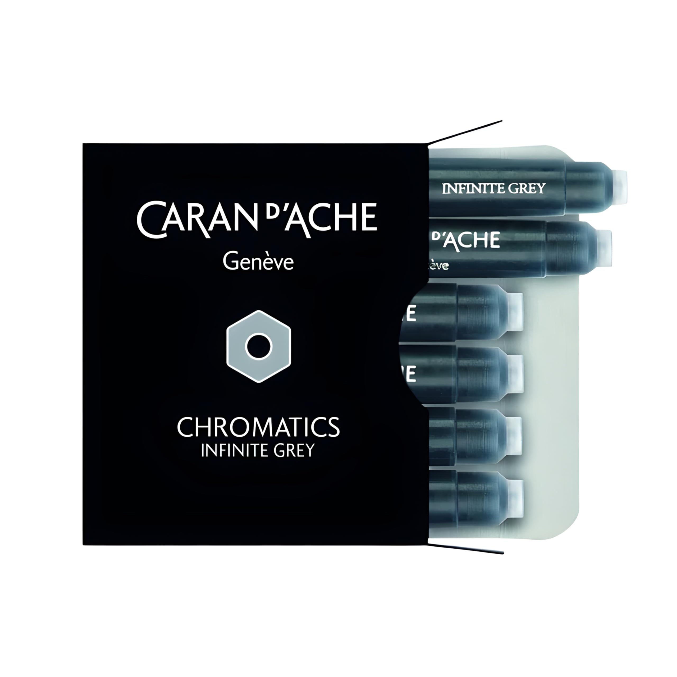 Caran d'Ache CD8021.005 Ink Cartridges - Infinite Grey (Pack of 6