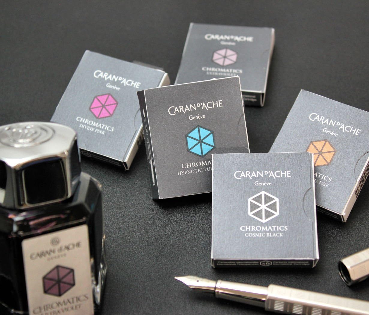 Caran d'Ache CD8021.009 Ink Cartridges - Cosmic Black (Pack of 6)