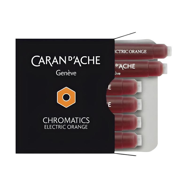 Caran d'Ache CD8021.052 Ink Cartridges - Electric Orange (Pack of 6