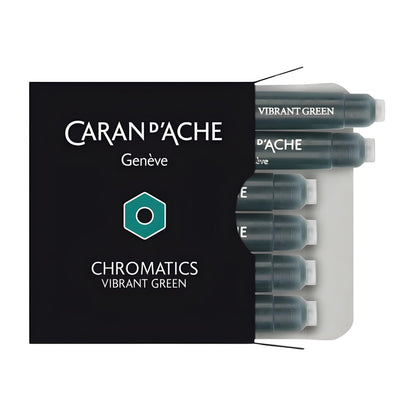 Caran d'Ache CD8021.21 Ink Cartridges - Vibrant Green (Pack of 6