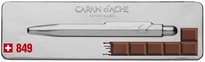 Caran Dache Ballpoint Pen, chocolate with Goliath blue medium cartridge