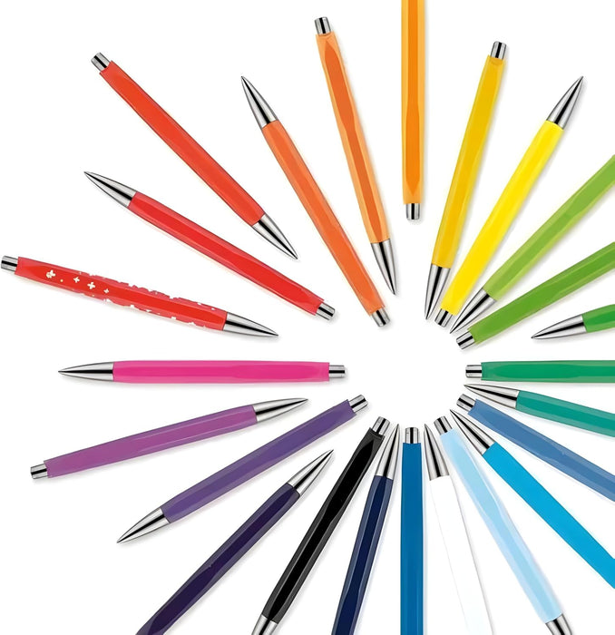 Caran D’Ache – Bolígrafo Ballpoint Pen 888 Infinite, con Pulsador Metálico Retráctil, Escritura Suave y Cuerpo Resistente de Resina, Bolígrafo Recargable Swiss Made (Gris