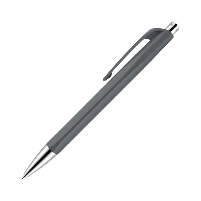 Caran D’Ache – Bolígrafo Ballpoint Pen 888 Infinite, con Pulsador Metálico Retráctil, Escritura Suave y Cuerpo Resistente de Resina, Bolígrafo Recargable Swiss Made (Gris