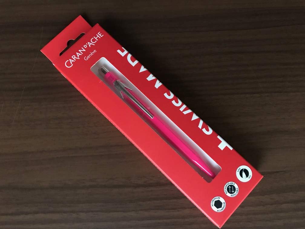 Kalandish 0849-690 Ballpoint Pen, Oil-based, 849 Collection, Fluorescent Pink, 0849-690, Caran d'ACHE Gore Cartridge