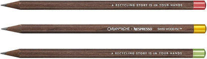 Caran d'Ache Nespresso Swiss Wood 3 graphite pencils, Brown, 0348.100