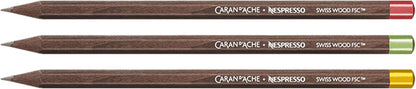 Caran d'Ache Nespresso Swiss Wood 3 graphite pencils, Brown, 0348.100
