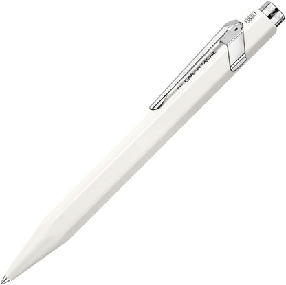 Caran d'Ache 849 Popline 0846.509 Ballpoint Pen with Case Lacquered White M Writing Colour Blue Length 12.5 cm