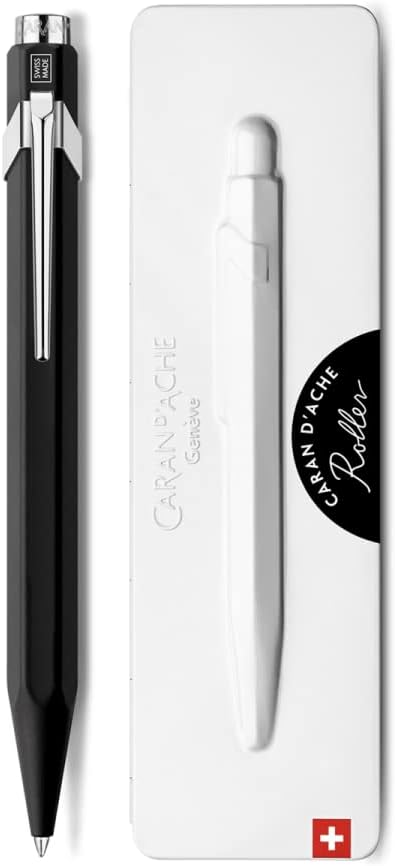 Caran d'Ache 849 Popline 0846.509 Ballpoint Pen with Case Black Lacquered Line Width M Font Colour Black Length 12.5 cm