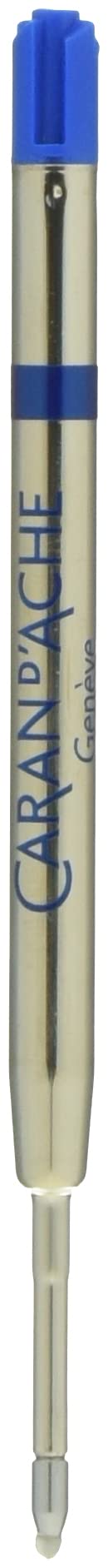 Caran D'Ache – Recambio Roller Reemplazable para Bolígrafos Retráctiles de Bola, Escritura suave y Secado Rápido, Recambio de Punta Fina F (Azul)