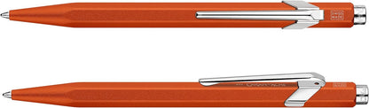 Caran d’Ache – Bolígrafo Ballpoint 849 Colormat-X Line Retráctil de Aluminio con diseño en forma hexagonal (Color Naranja)