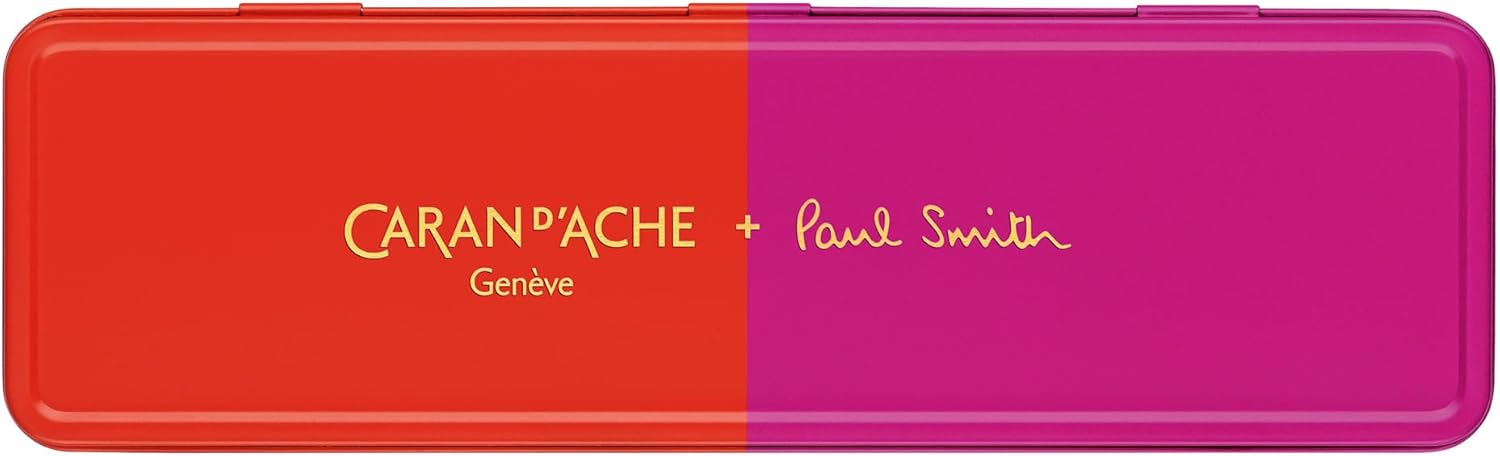 Caran D'Ache Ballpoint pen 849 Paul Smith Warmred/Melrosepink, black M refill, in slimpack