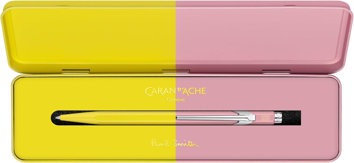 Caran D'Ache Ballpoint pen 849 Paul Smith Chartreuse/Rose, black M refill, in slimpack